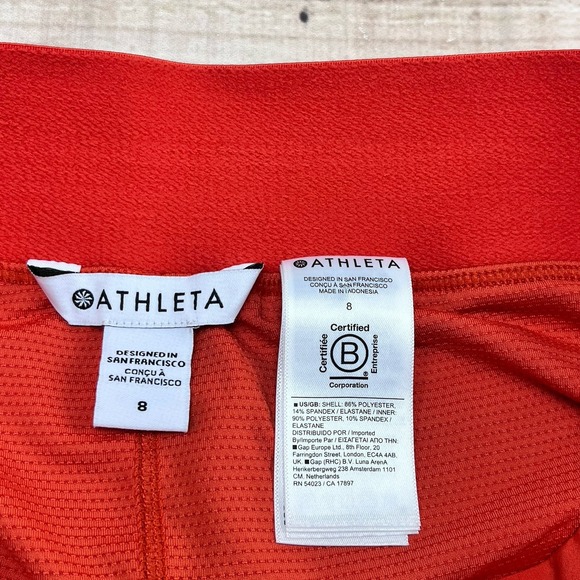 Athleta Women's Brooklyn Skort Size 8 Orange Pockets Golf Tennis Pickleball - Picture 4 of 7